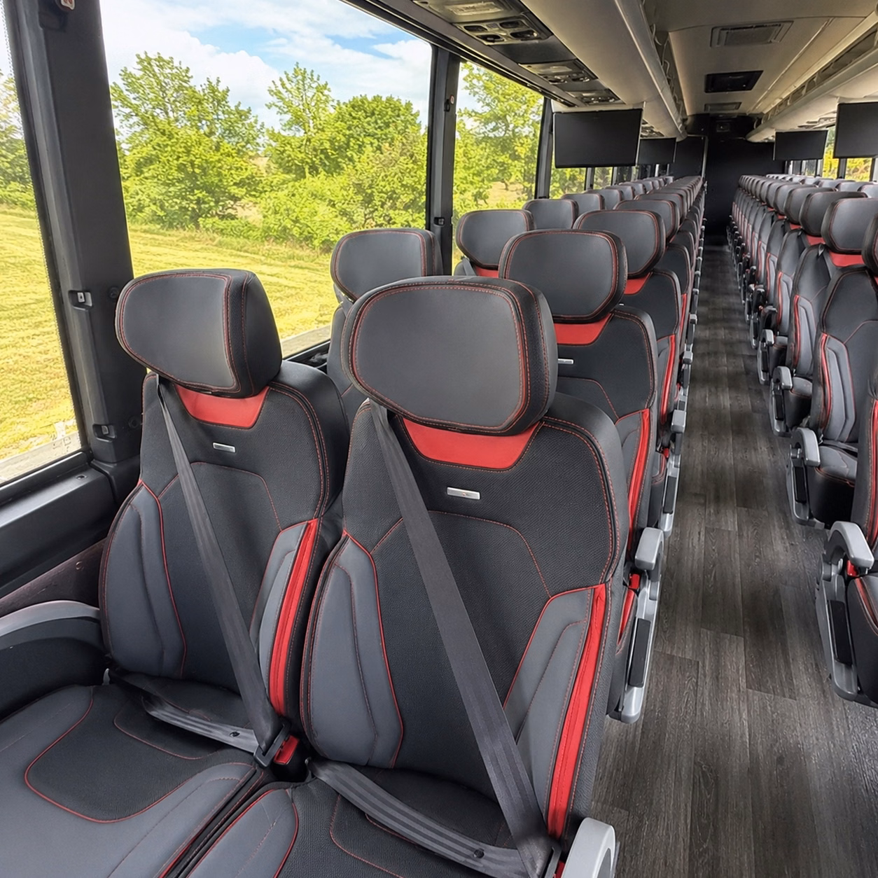56 passenger charter bus interior